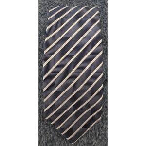 Haines & Bonner Men's Blue Striped Tie Classic Formal Necktie 59 Inch Length